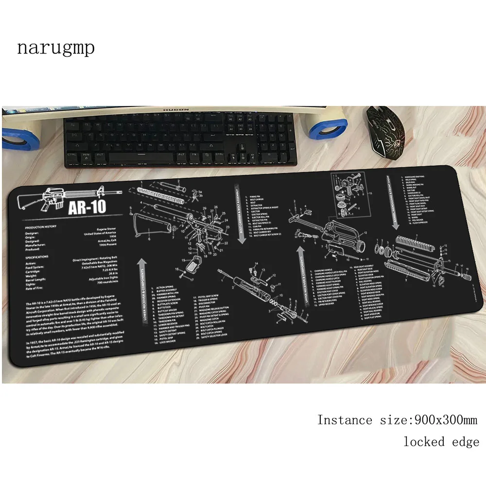 AK47 коврик для мыши AR10 игровой большой геймерский 900x400 мм настольный компьютерный