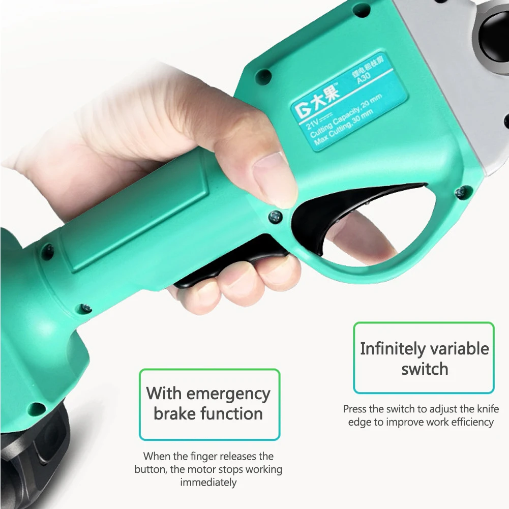 

Electric Pruning Shear Garden Orchard Infinitely Cutter Variable Speeds With 2000Ah Battery Lopping Shears with LED Lights
