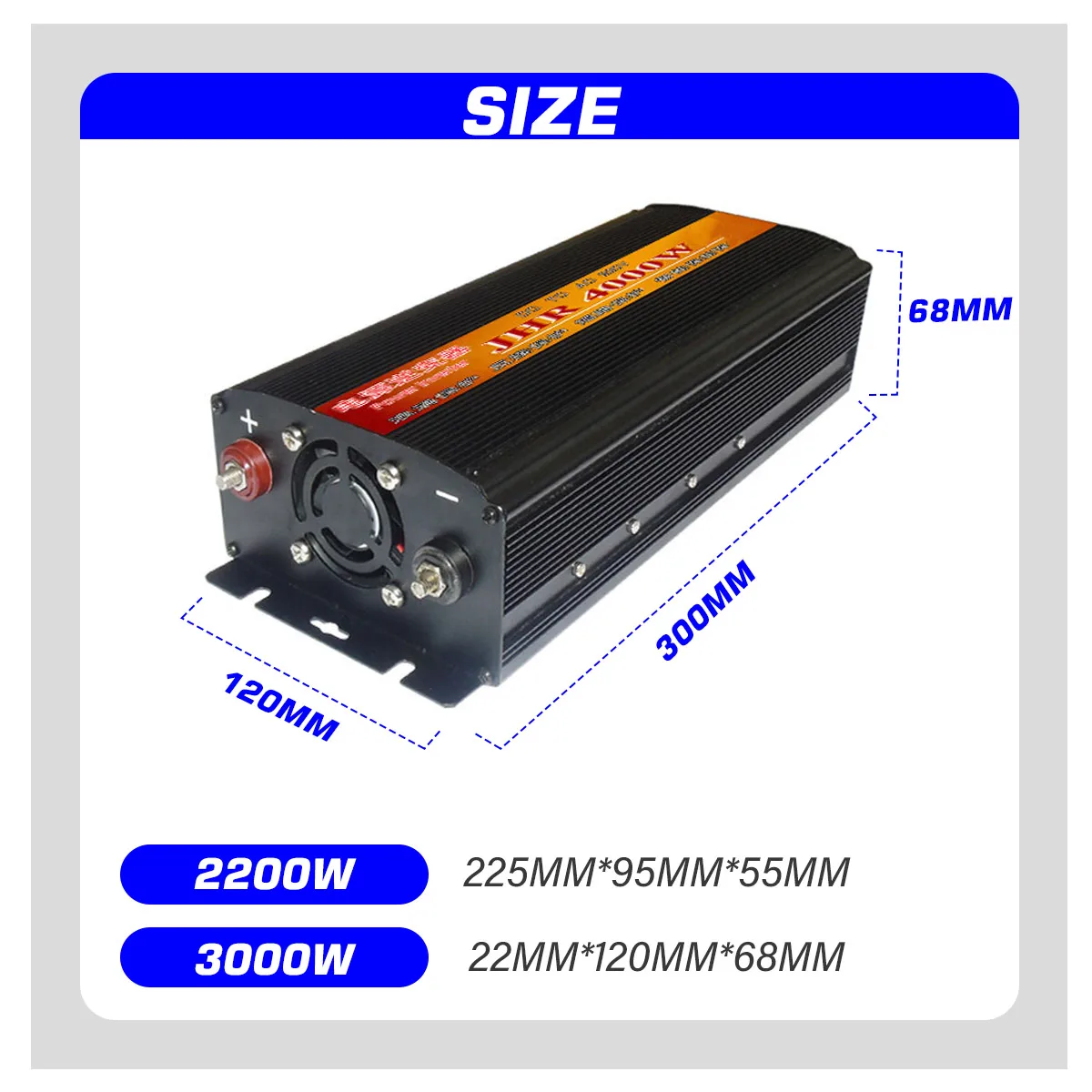 

Car Inverter 12V/24V 220V Voltage transformer 3000W 4000W Modified Sine Wave Power Inverter 12V to 220V Converter+2 LED Display