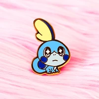 kawaii blue monster baby pastel hard enamel pin cartoon animals brooch video games fan collectible badge accessories