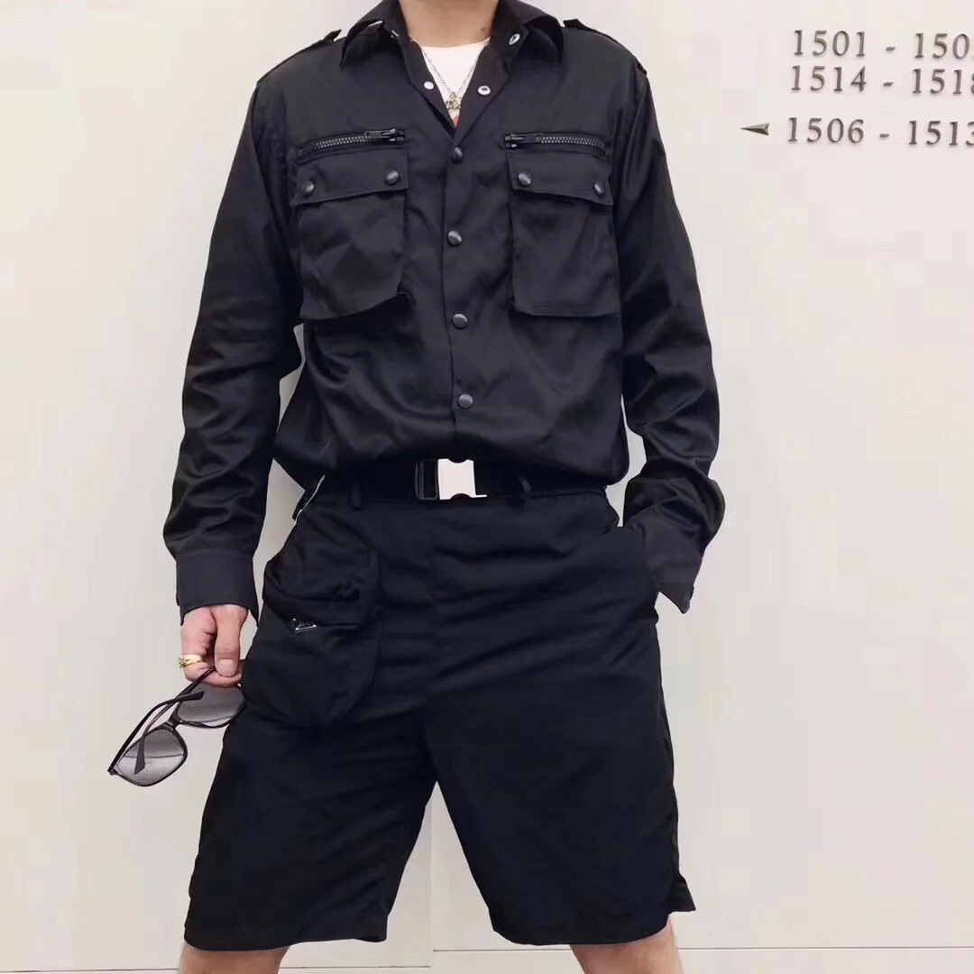 

2021 Spring and Autumn Men's Shirt Multi-pocket Decoration Dark Workwear Style Shirt Fashion Streetwear All-match Tops