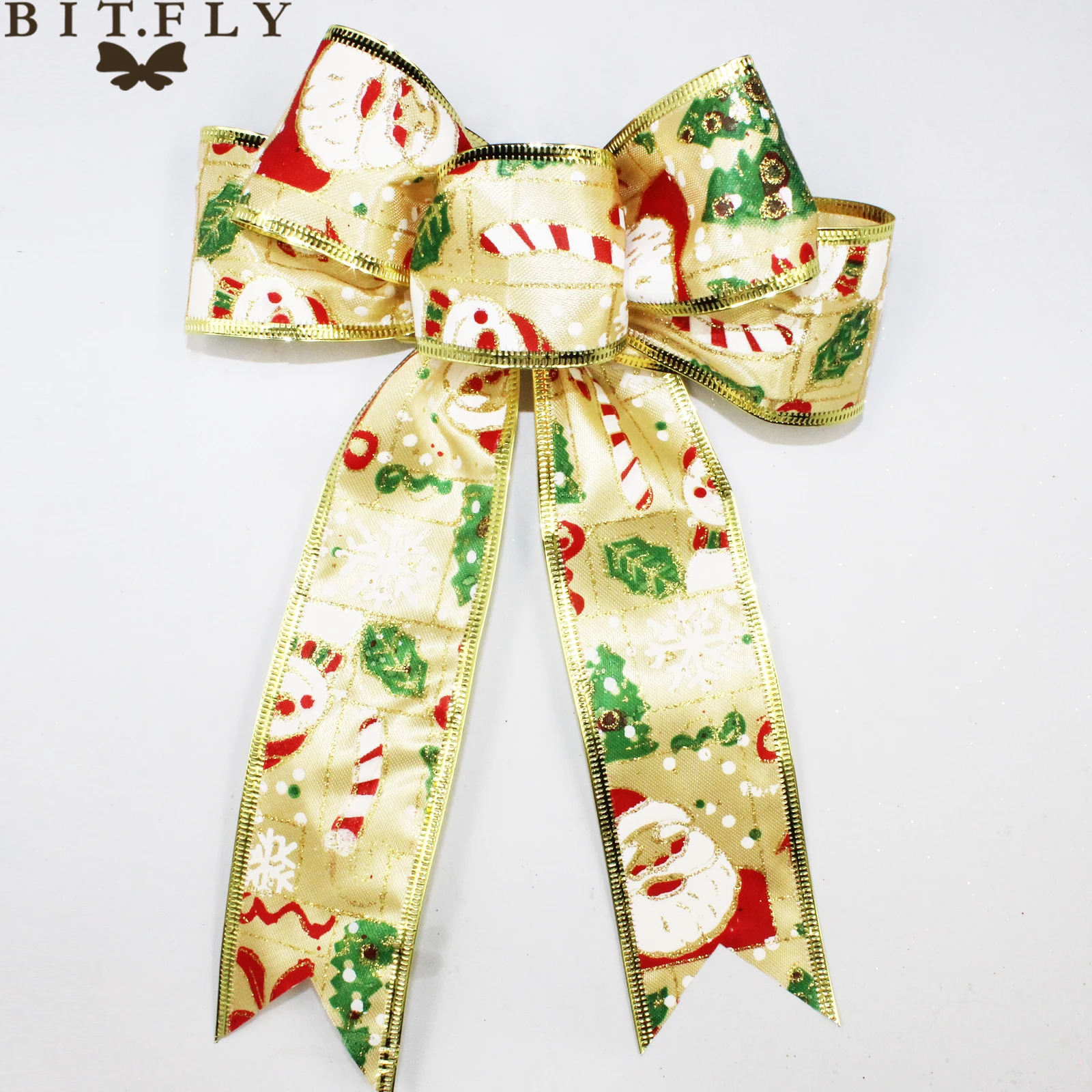 Украшение для новогодней елки бант украшение сделай сам 20 х20 см кулон-бант