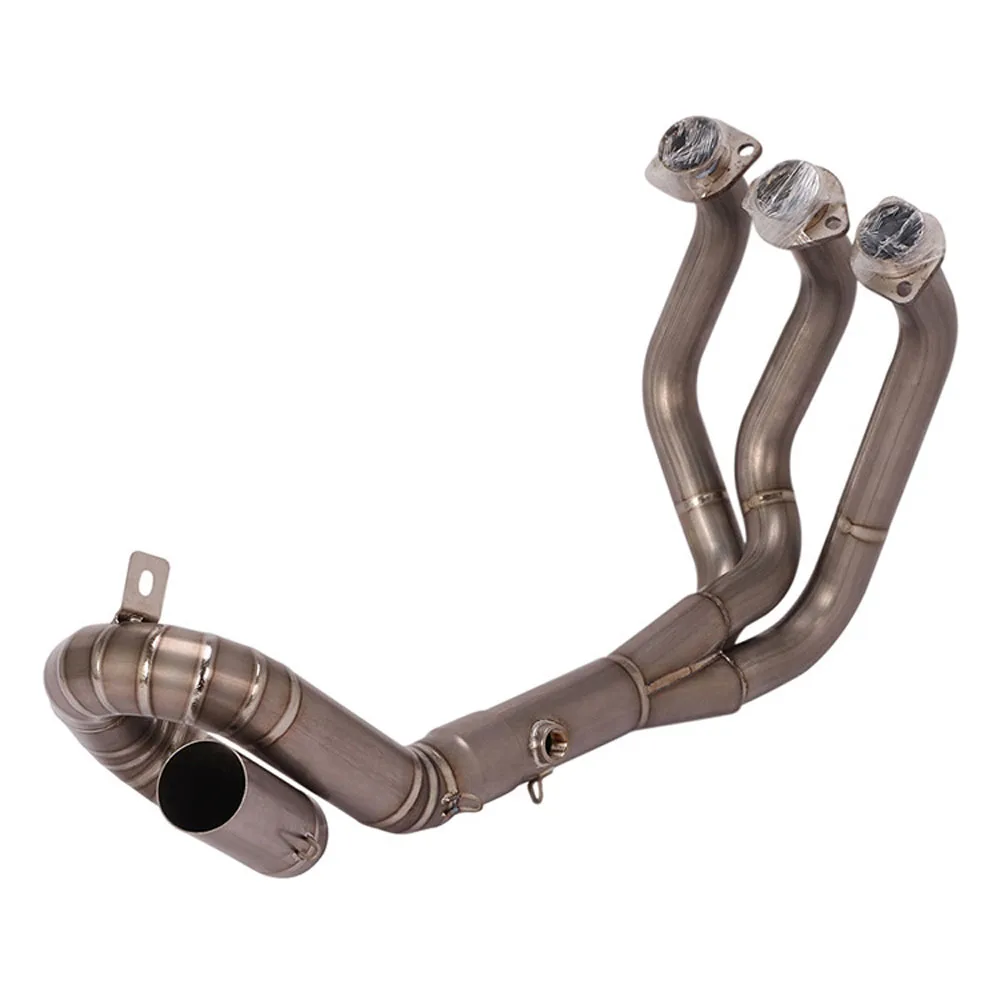 

Titanium Alloy Spiral Exhaust Headers 3-1 Front Middle Link Down Pipes For Yamaha MT09 FZ09 14-19