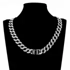 Мужская цепочка Neklace, Мужская цепочка под золото, большая тяжелая кубинская цепочка с шипами в стиле хип-хоп, ювелирные изделия, ожерелья со сверкающей цепочкой