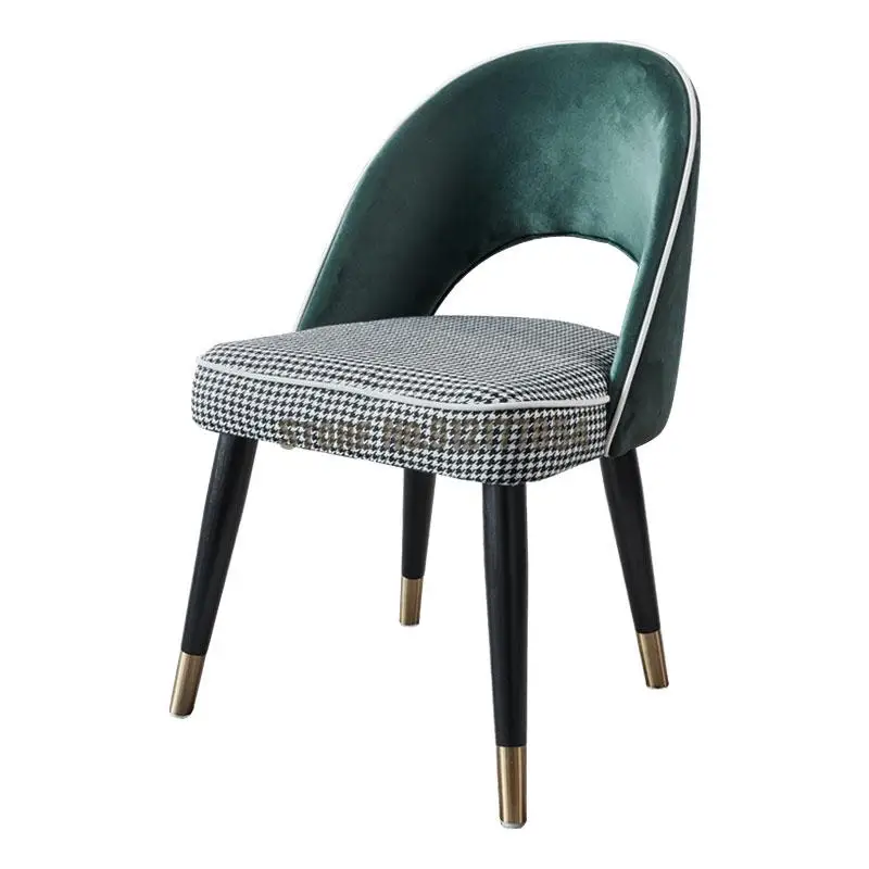 Скандинавский обеденный стул фланелевый мягкий из ясеня и древесины постмодерн