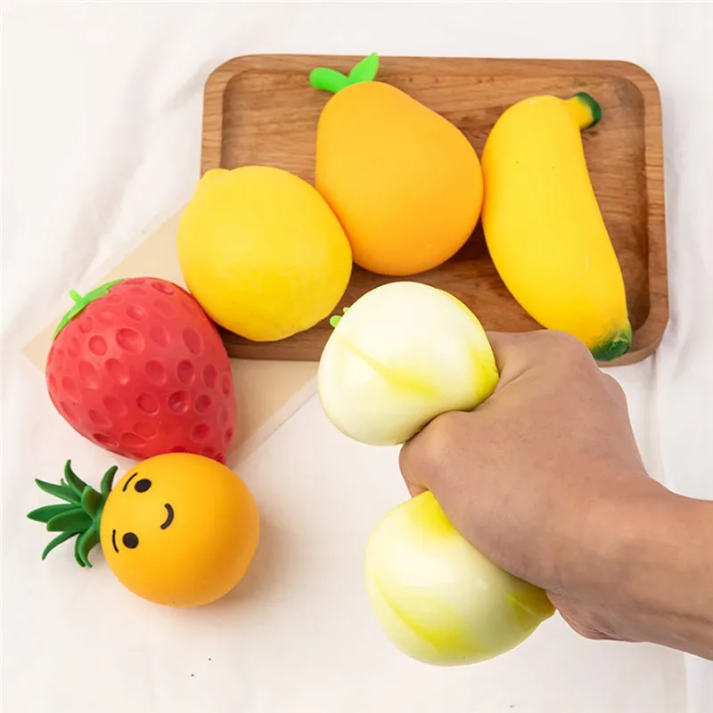 

Anti Pressure Stress Ball Fruit Model Squeeze Balls Antistress Toys for Kids Adults Hand Fidget Toy Children Squishy Stressball