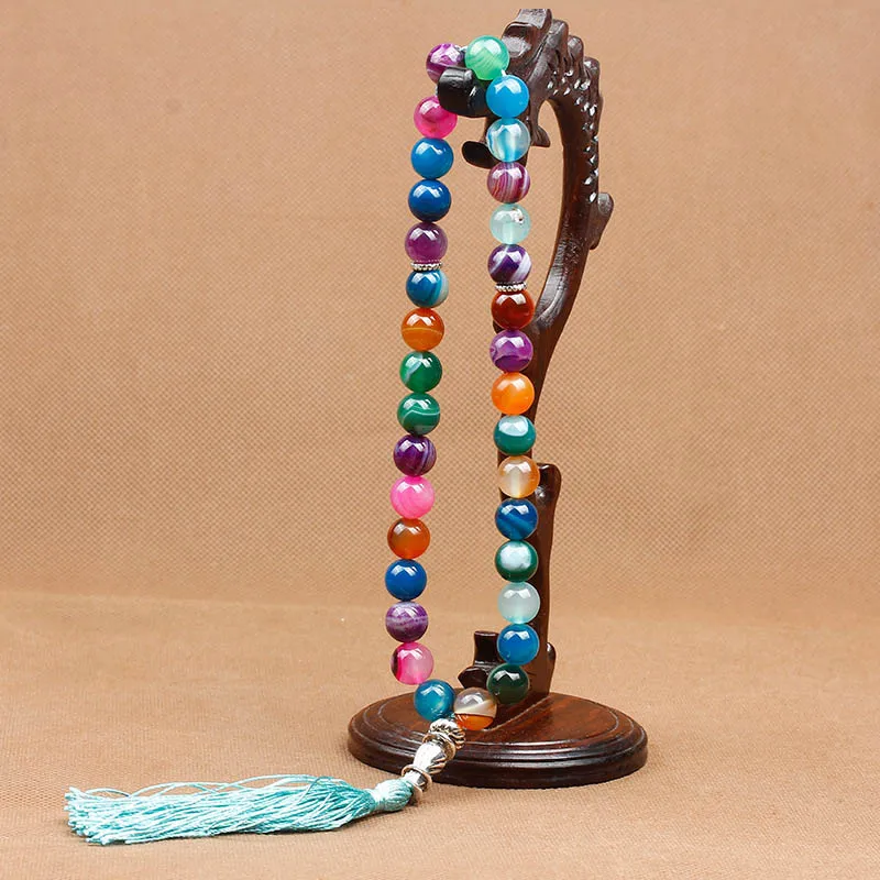 Четки мусульманские матовые из натурального камня 10 мм 33 дюйма|Плетеные