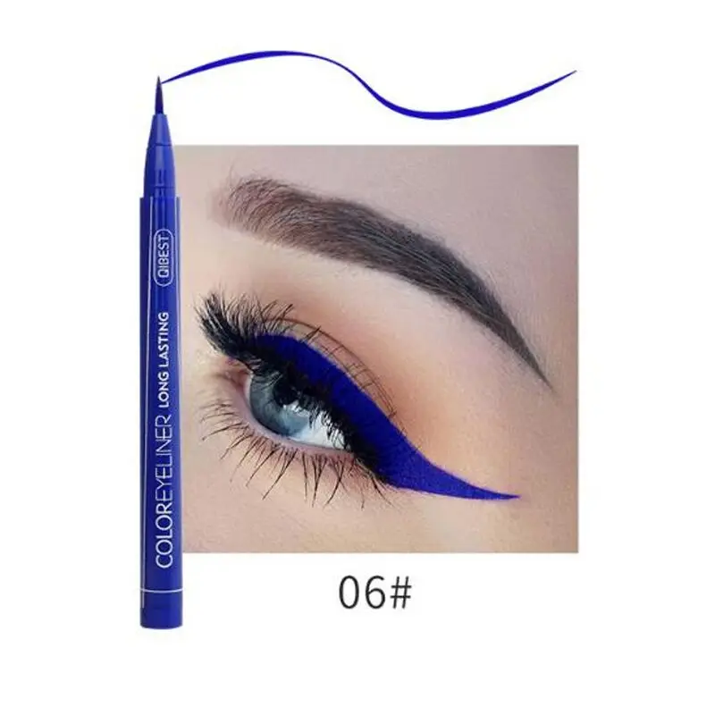 6 1Pcs Cat Eye Color Eyeliner Makeup Waterproof Neon Liquid Eye Liner Pencil Pen Make Up Comestics Long-lasting Black Makeup Tools - Цвет: 6