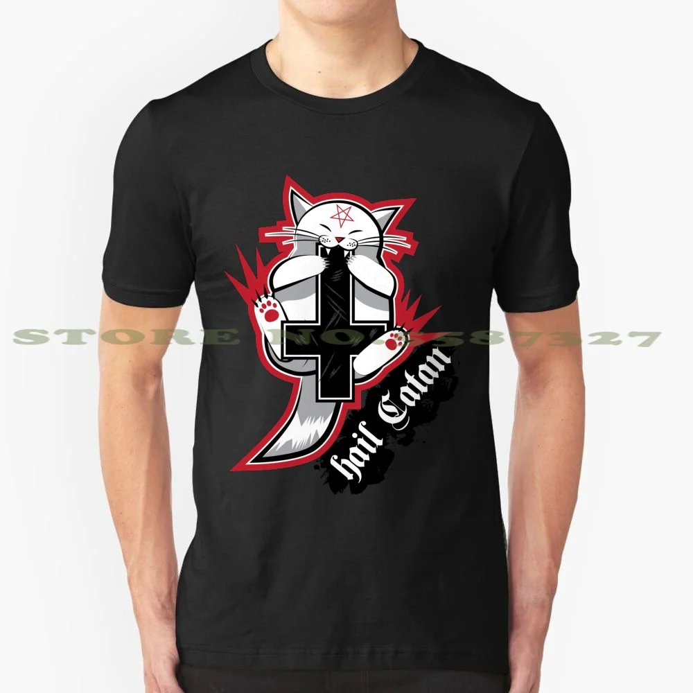 

Забавная летняя футболка для мужчин и женщин, с принтом кота-антихристоса, сатаны, Сатаны