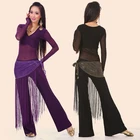 Платок для танца живота, многоцветный, с кисточками