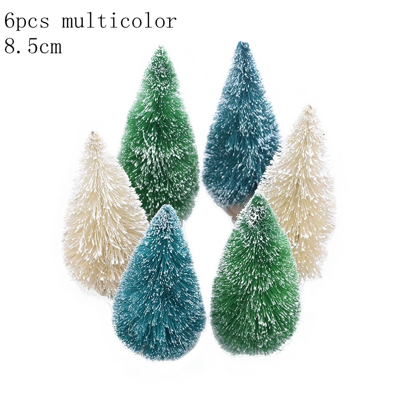 multi 8.5cm 6pcs 5 шт. 5 размер искусственная декорированная Мини Рождественская елка Рождественское украшение елка Рождественская мини поддельная елка новогодний декор Navidad - Цвет: multi 8.5cm 6pcs