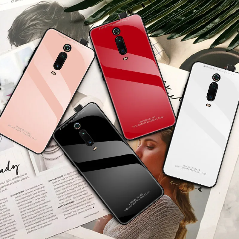 Черное белое закаленное стекло чехол для Xiaomi mi 9T Pro 9 SE, одноцветное стекло, чехол для Xiaomi mi 9t mi 9se 9 t, чехол-бампер