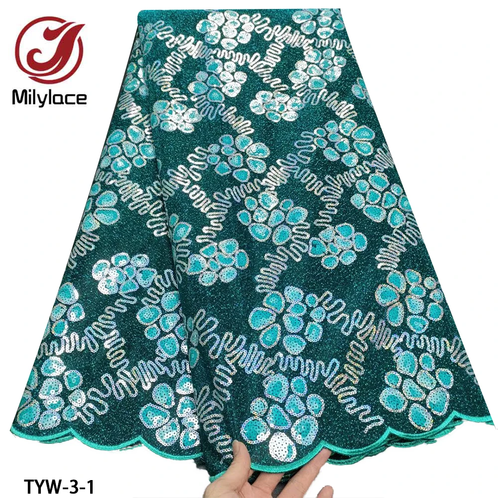 Новый дизайн Африканское двойное Сетчатое кружево с большим количеством блесток