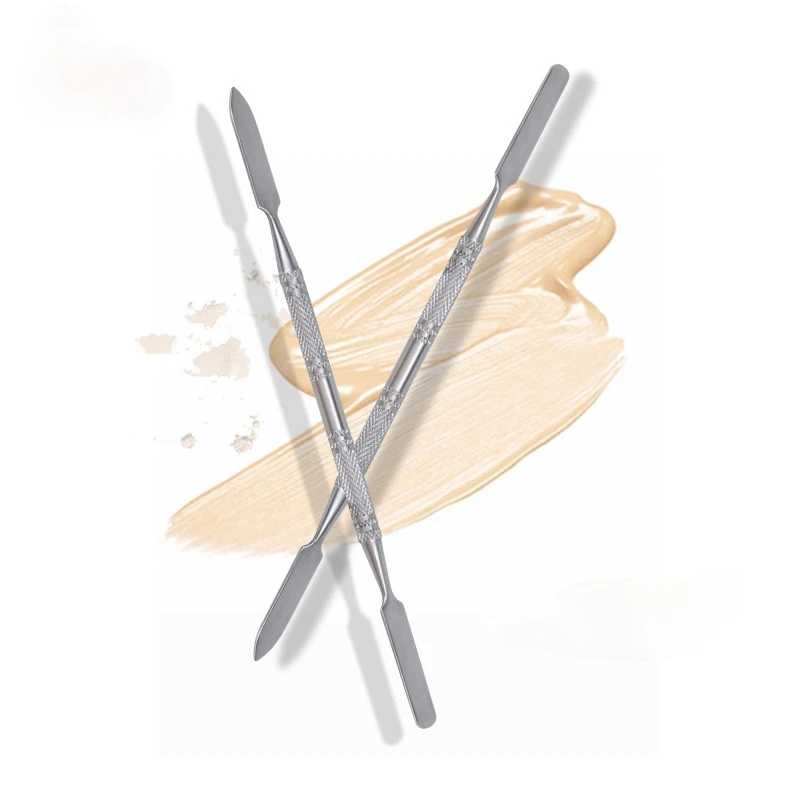 

Макияж Нержавеющая сталь Цвет палитра тонкой рукояткой Нескользящая ручной светильник тела зубная щетка с двумя головками и Цвет палка со...