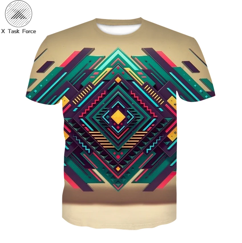 Летняя мужская Повседневная дышащая футболка с 3D принтом и женская Азиатский