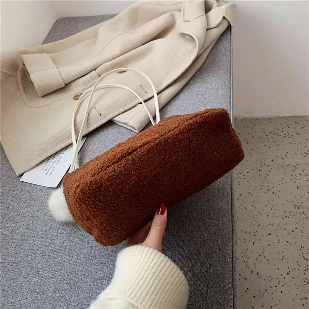 Стильные плюшевые сумки на плечо для женщин сумка телефона монет брендовая