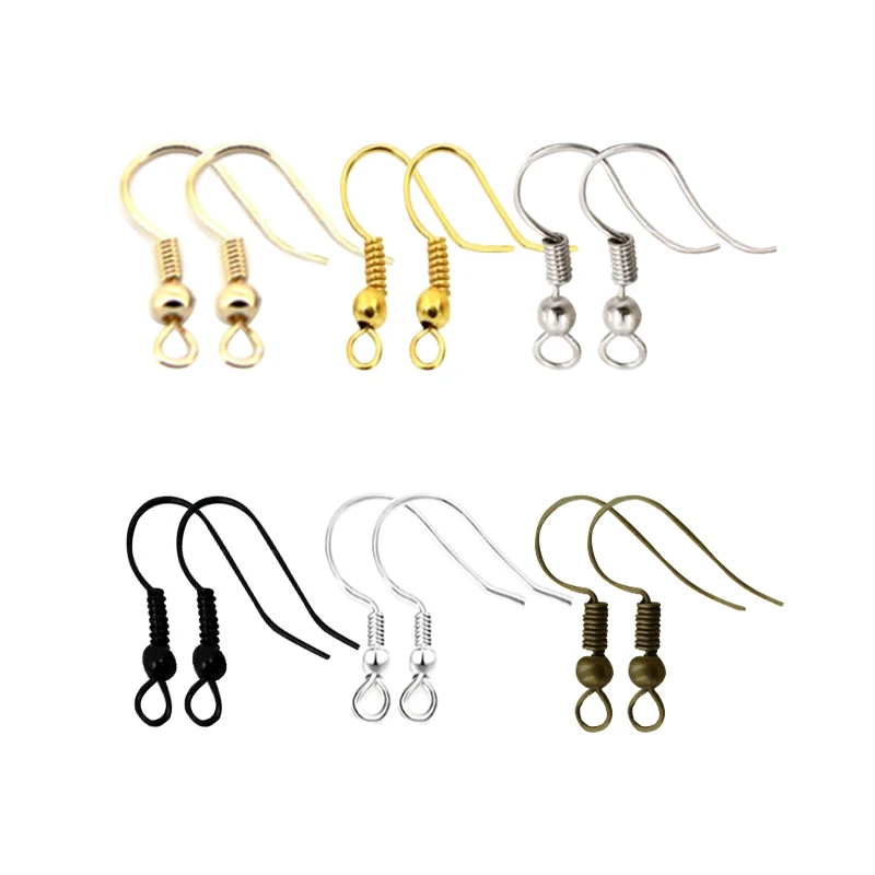 

100pcs DIY Earring Making Accessoires Iron Ear Hooks Clasp Earwire Earring Base Metal Jewelry Findings For Earring Making