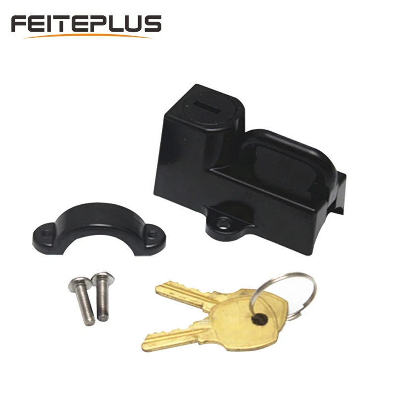 

Universal 7/8" 22mm to 1-1.28" 25-32mm Handlebar Mount Metal Motorcycle Helmet Lock Chrome Black With 2 Keys