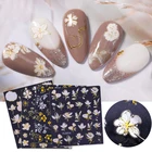 3D наклейки для ногтей, 1 шт., с цветами, бабочками, слайдер, весна-лето, Переводные картинки, бумажные украшения для ногтей, для маникюра