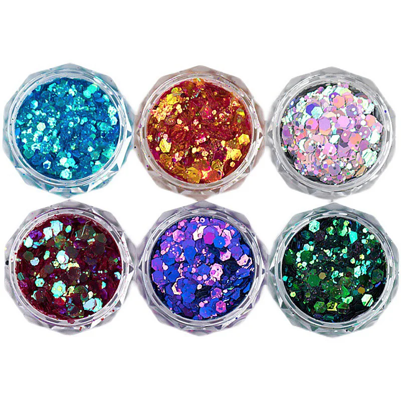 

12 Kinds Nail Art Sequins Mixed Size Fashion Chameleon Shiny Nails Glitter Professional Manicure Decoration 1 Box