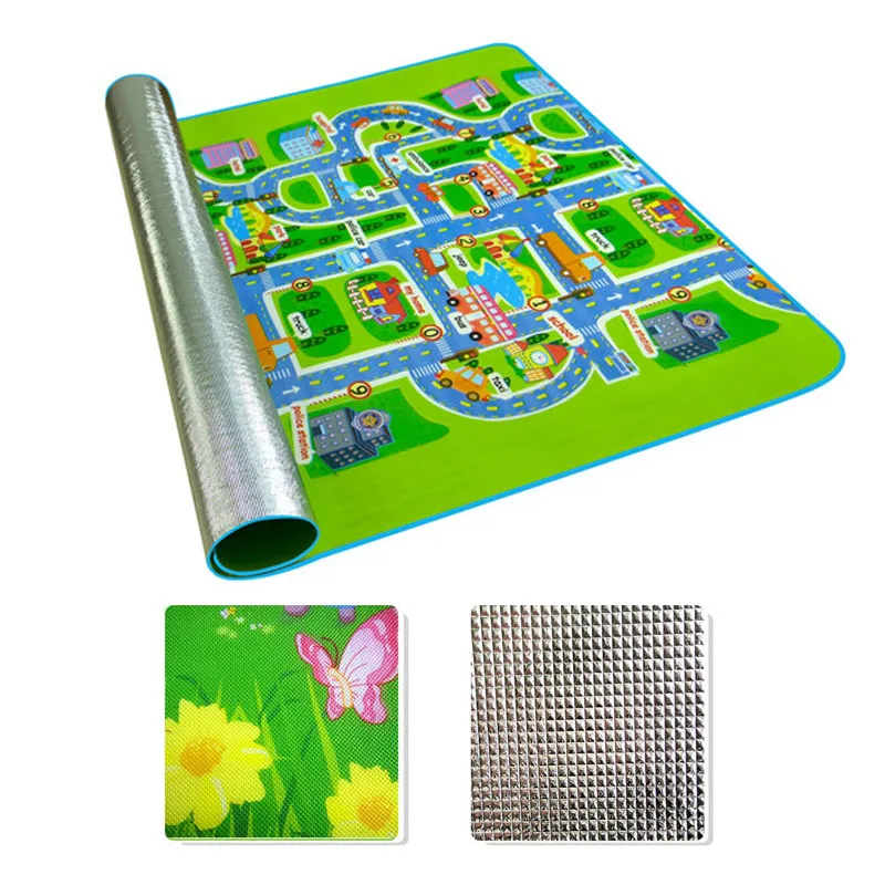 Игровой коврик для детей интерактивный игровой ползания с картой города и