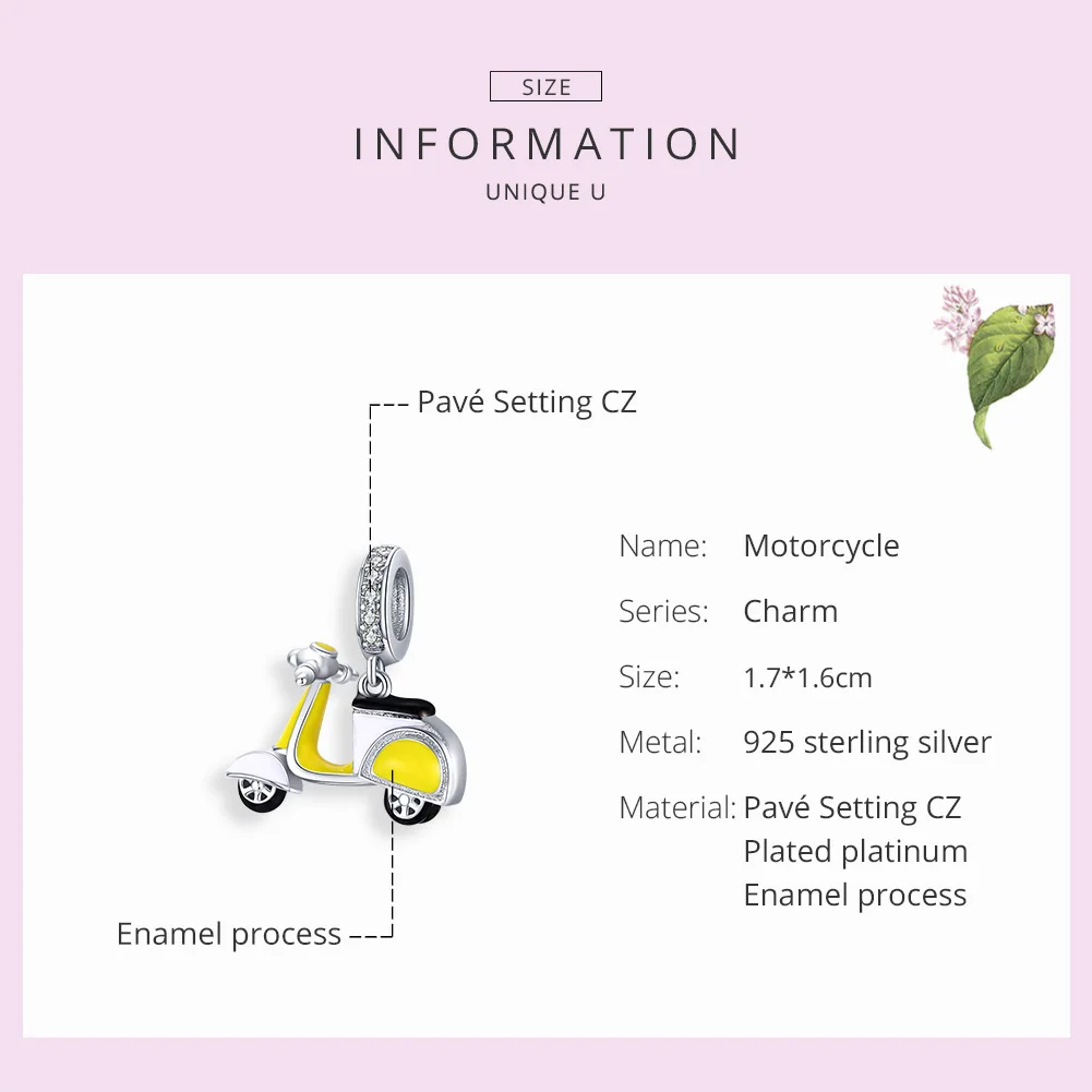 Шарм бусина из серебра 925 пробы для мотоцикла|Ювелирные шармы| |
