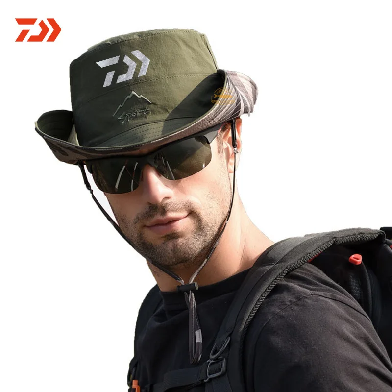 

2020 DAIWA бренд УФ Защита рыболовная кепка мужская наружная складная шляпа Двусторонняя Рыбацкая шляпа Солнцезащитная шляпа летняя шляпа