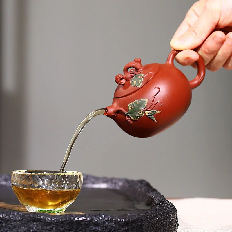 Чайник Yixing ручной работы squirrel xi shi чайник заварочный грязевая dahongpao с подарочной