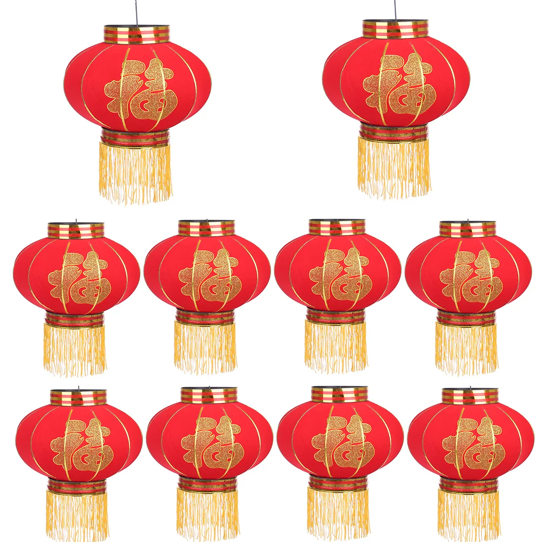 Фонарь тканевый флокирующий уличный новогодний праздничный красный 40 # 10