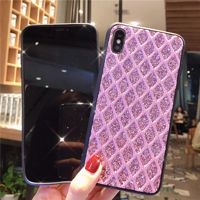 Блестящий бриллиантовый чехол в крупную клетку для OPPO K1 R15X R17 Pro A83 A1 | Мобильные