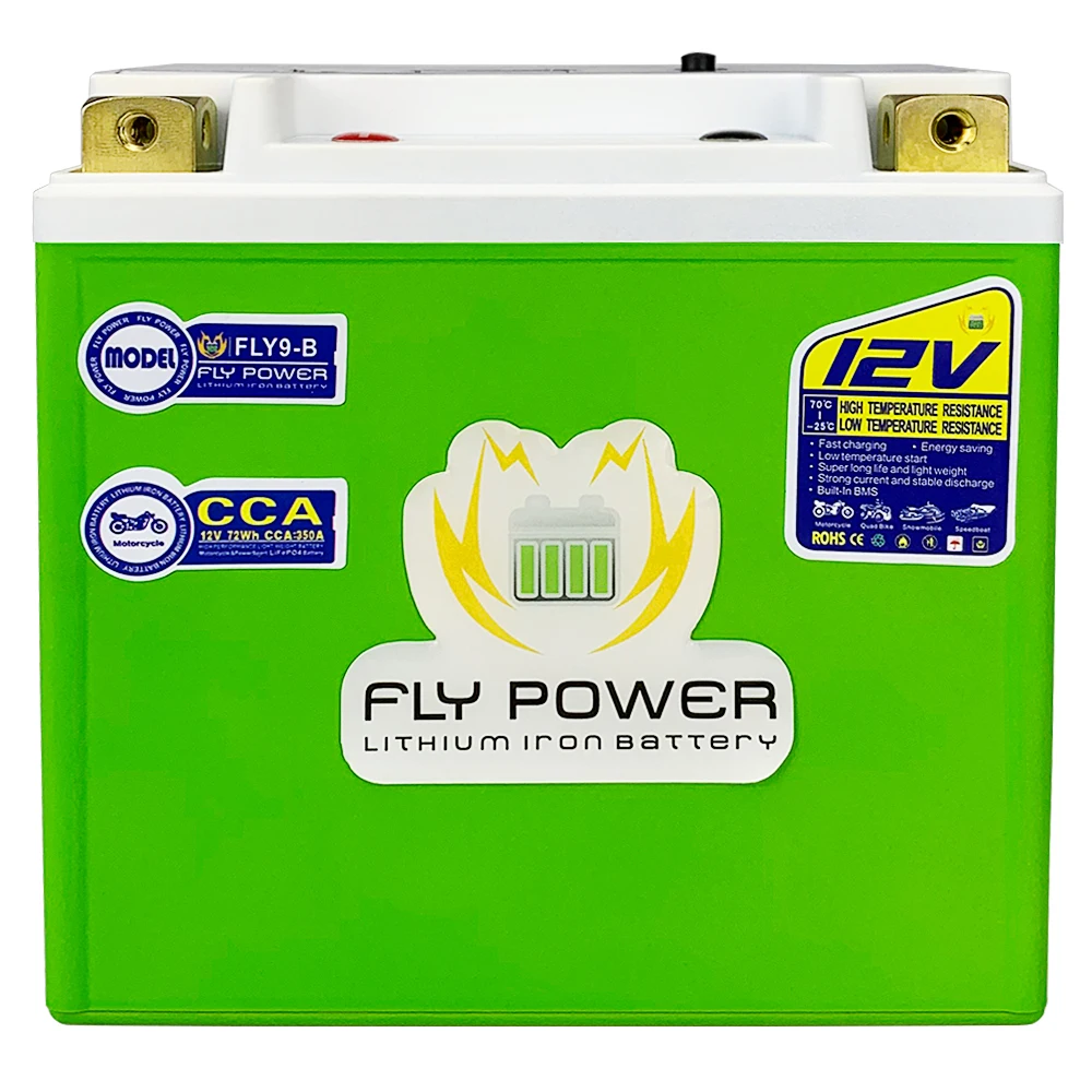 FLY9-B мотоцикл LiFePO4 стартер Батарея CCA 350A 72Wh BMS литий-железо-фосфатных аккумуляторов