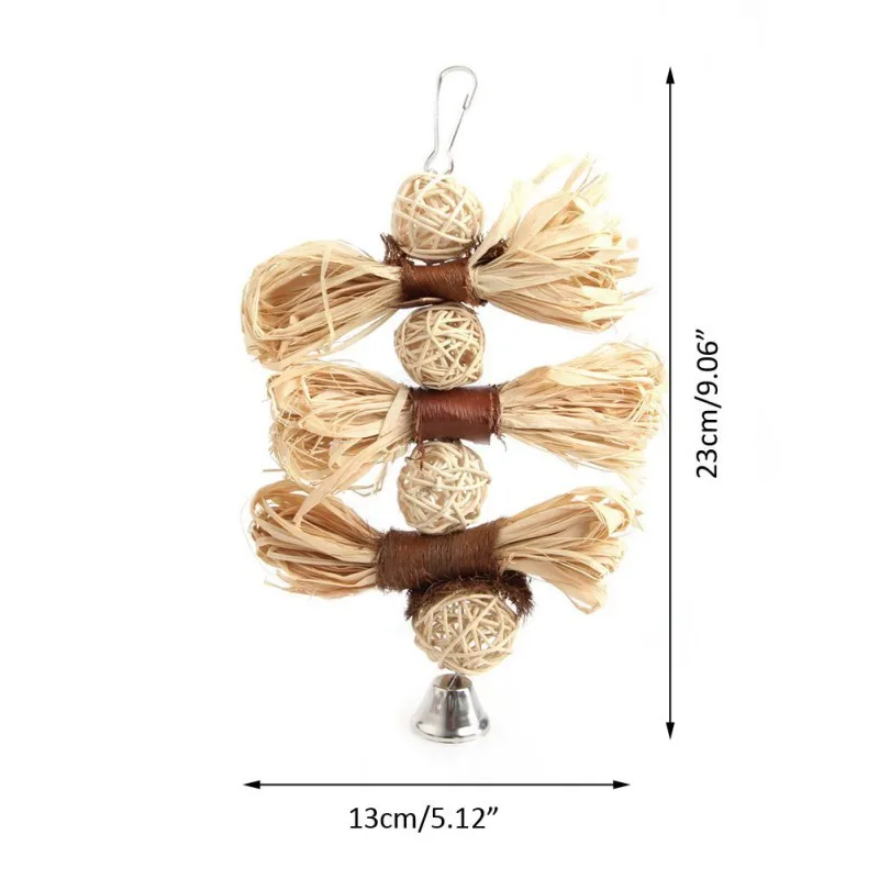 Natural Chew Toy For Pet Bird Parrot Macaw Parakeet Lovebird Bite Swing Cage Loofah Vine Ball Hanging Accessories |