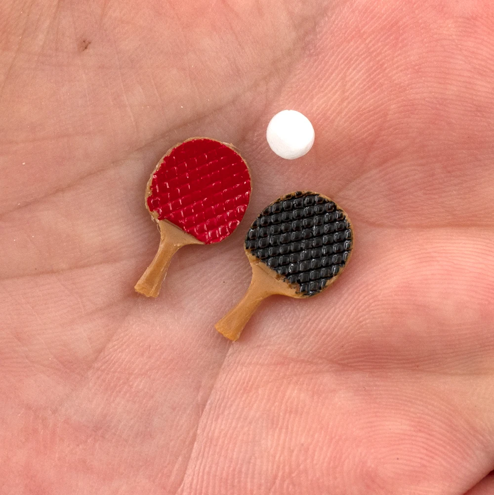 

1/12 Doll House Miniature Table Tennis Racket with Ball Simulation Ping-pong Model Toy For Mini Decoration Dollhouse Accessories