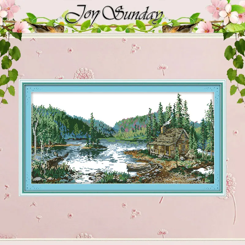 Набор для вышивки крестиком 11CT 14CT с изображением озера и гор|cross stitch set|cross 14ctstitching