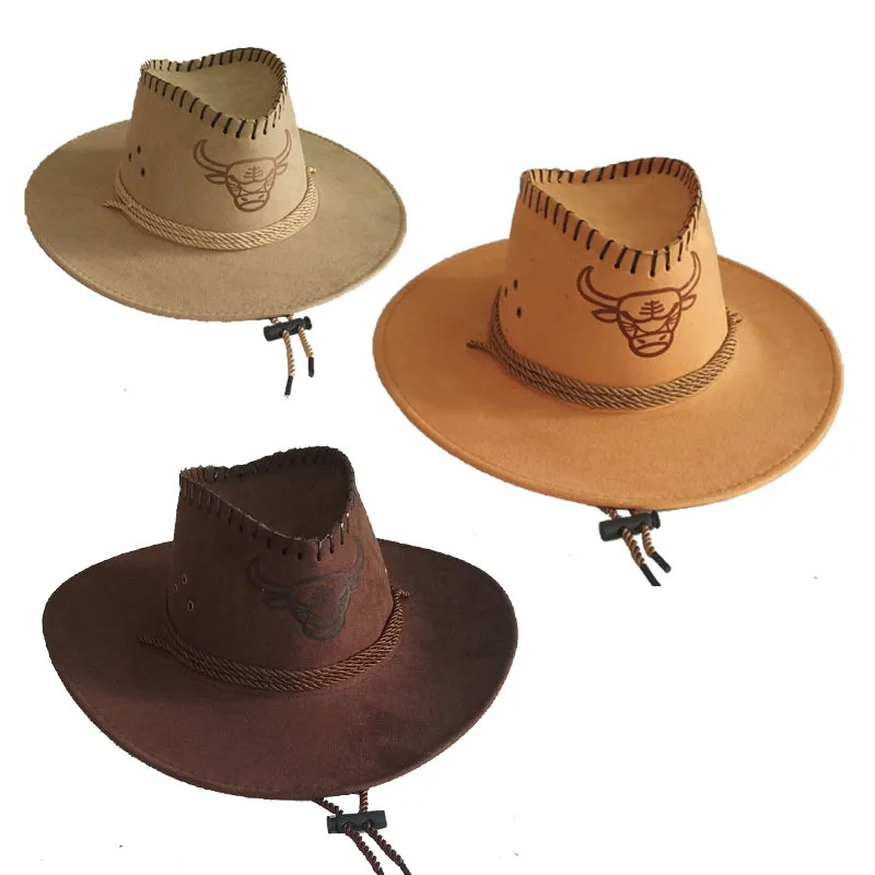 

Printed Cow Head Rider Western Cowboy Hat Man Travel Fashion Hats