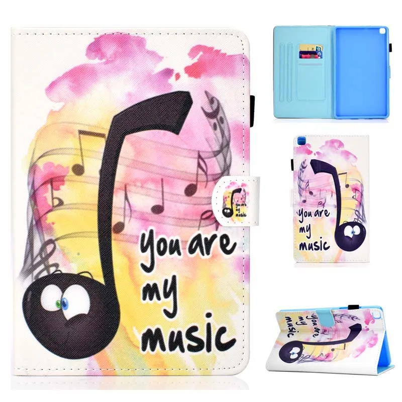 case Откидная подставка кожаный чехол с магнитной крышкой для Samsung Galaxy Tab A 8,0 SM-T290 SM-T295 T297 Tablet Coque+ пленка+ ручка - Цвет: case