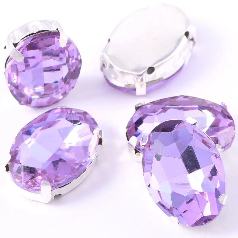 Стразы с кристаллами овальные стразы пришивные закрепкой в виде когтей плоской