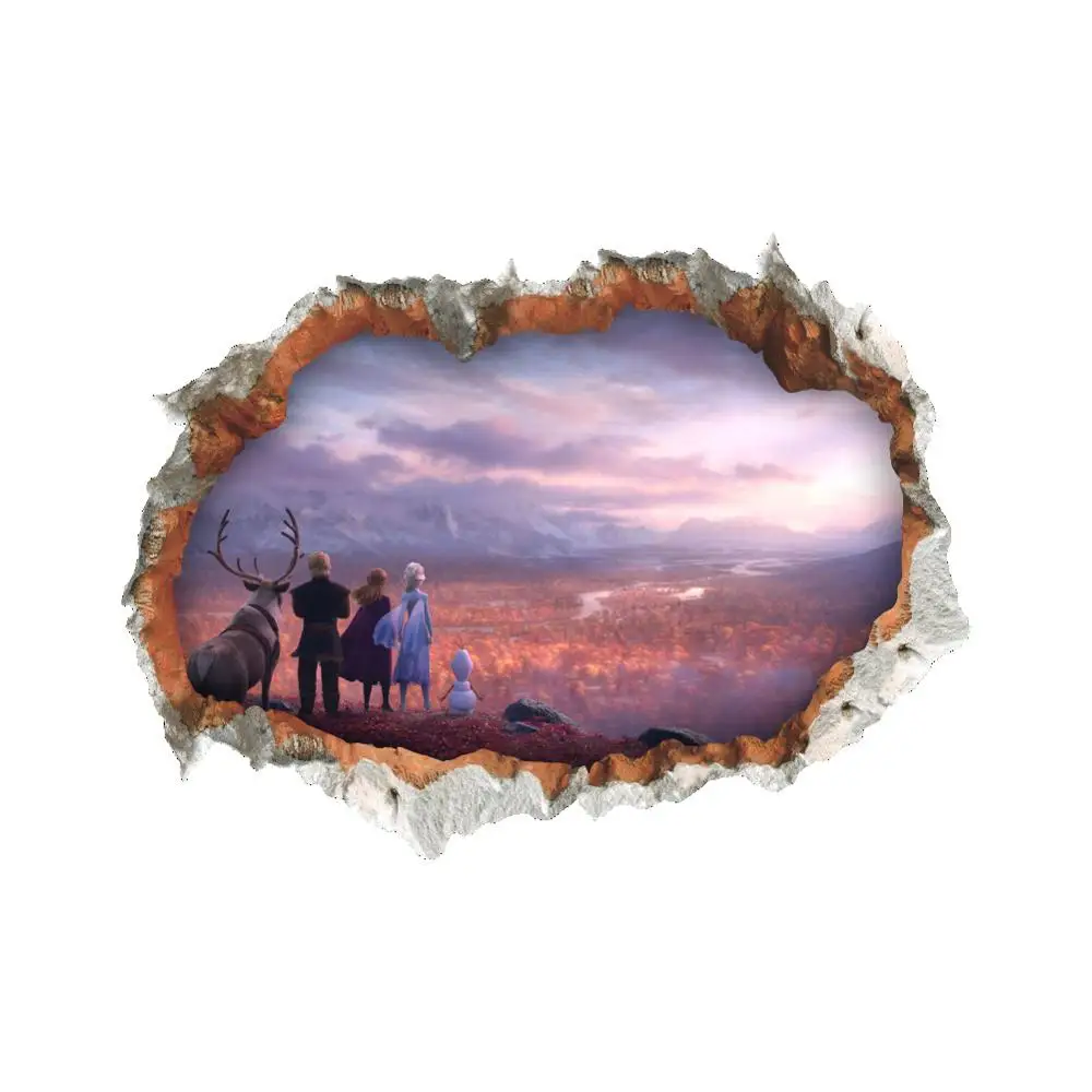 Disney Мультфильм Замороженные настенные наклейки для девочек аксессуары спальни