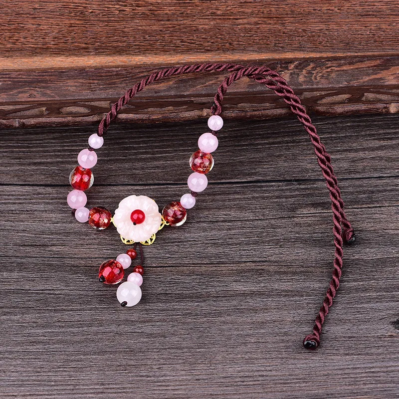 Оригинальное винтажное ожерелье с цветной глазурью и кристаллами | Украшения