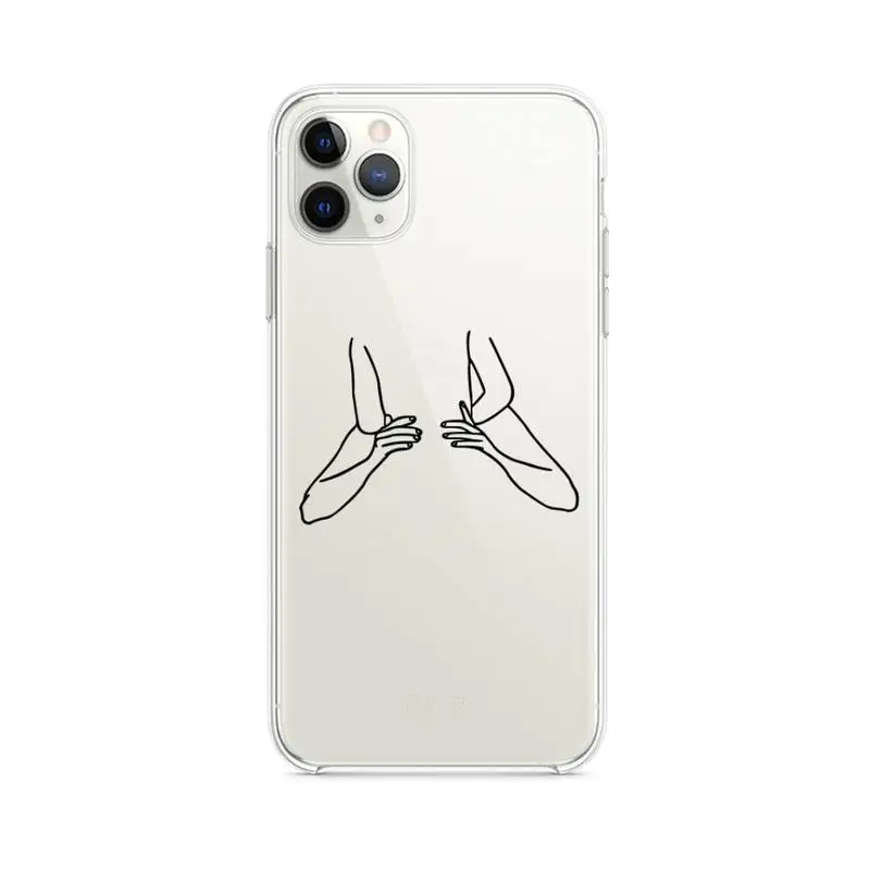 

Funny Abstract Sexy Art Lines Phone Case Clear for iphone 12 11 Pro max mini XS 8 7 6 6S Plus X 5S SE 2020 XR cover