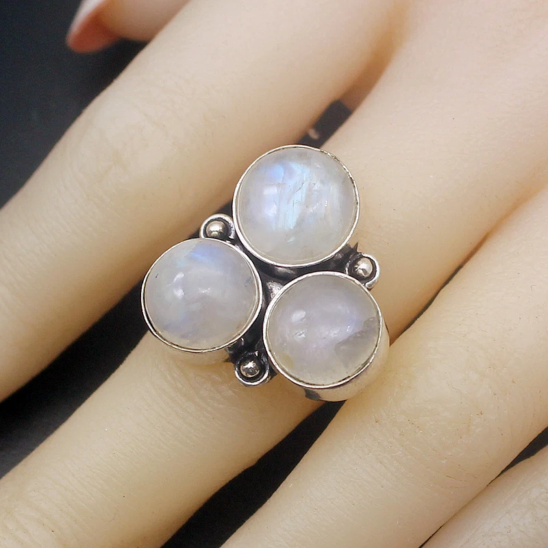 Мульти Камень уникальный натуральный белый лунный камень 925 стерлингового