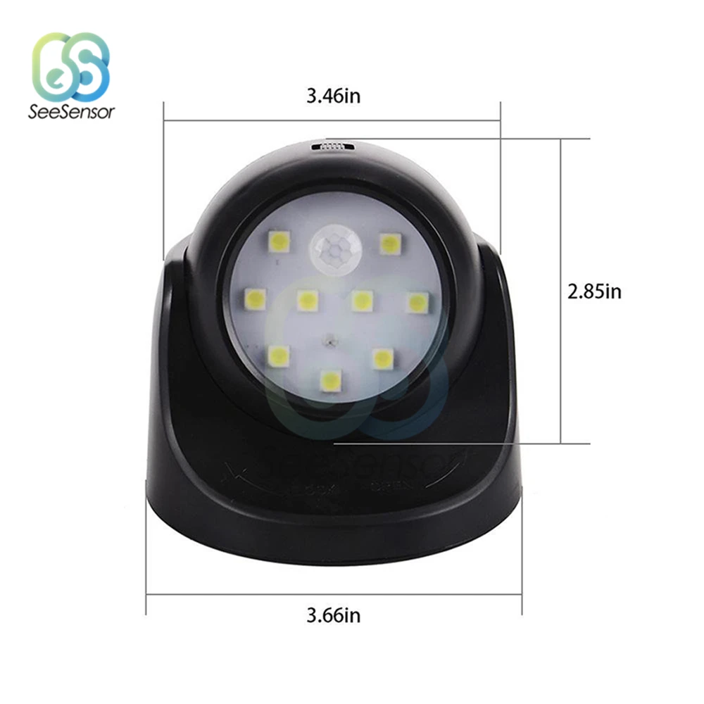 Светильник с 9 светодиодами и пассивным инфракрасным датчиком движения