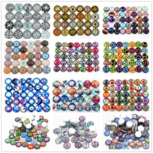 Горячая продажа 50 шт 12 мм Новая мода 4 стиля смешанный ручной работы фото стекло кабошоны узор куполообразные ювелирные аксессуары принадлежности-