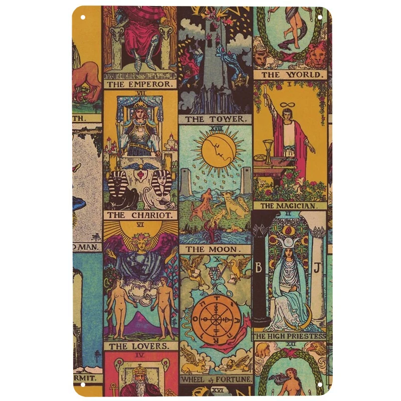 

The major Arcana printed Vintage Metal Signs Retro Tin Signs Funny Poster Decor for Bar Pub Club Decoration for Living Room Home