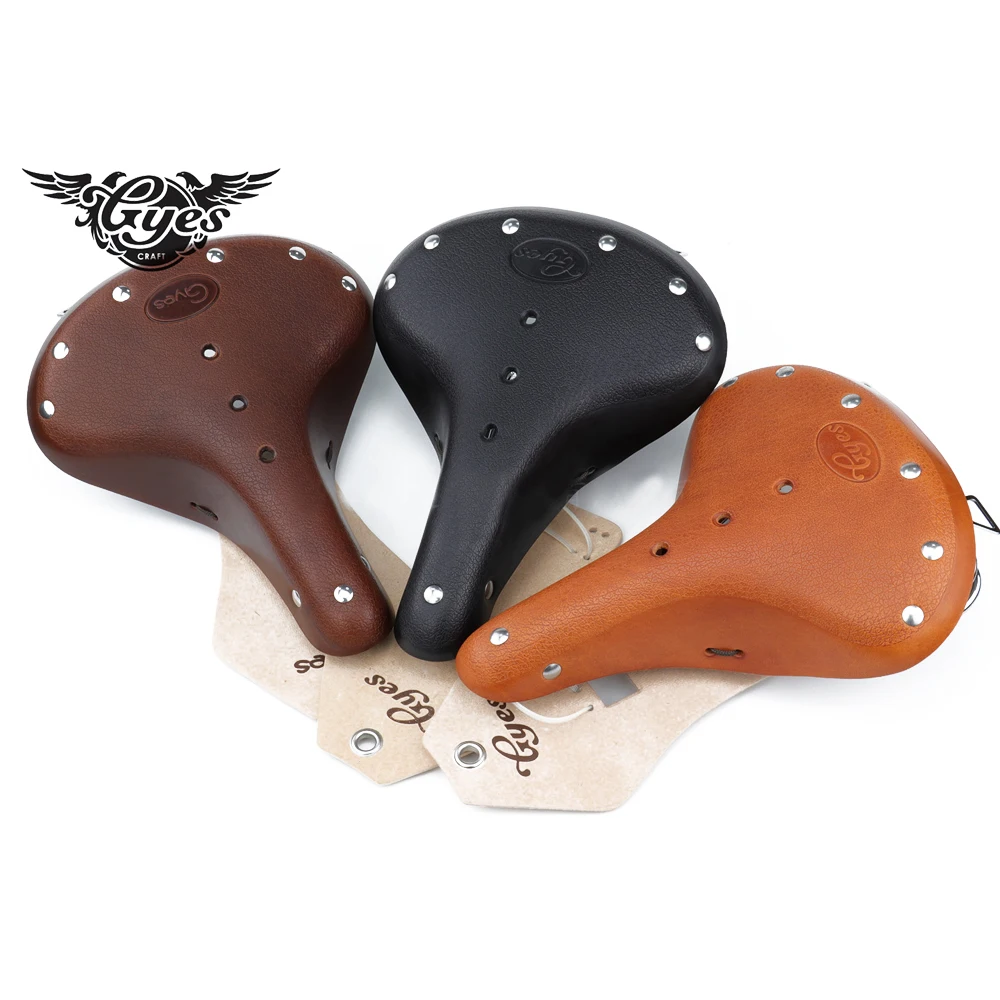 NEW Gyes Saddle GENUINE COW LEATHER SALDDLE Bike Seat Cushion GS-08 Classic FOR BICYCLE Comfortable Cycling Ultralight |