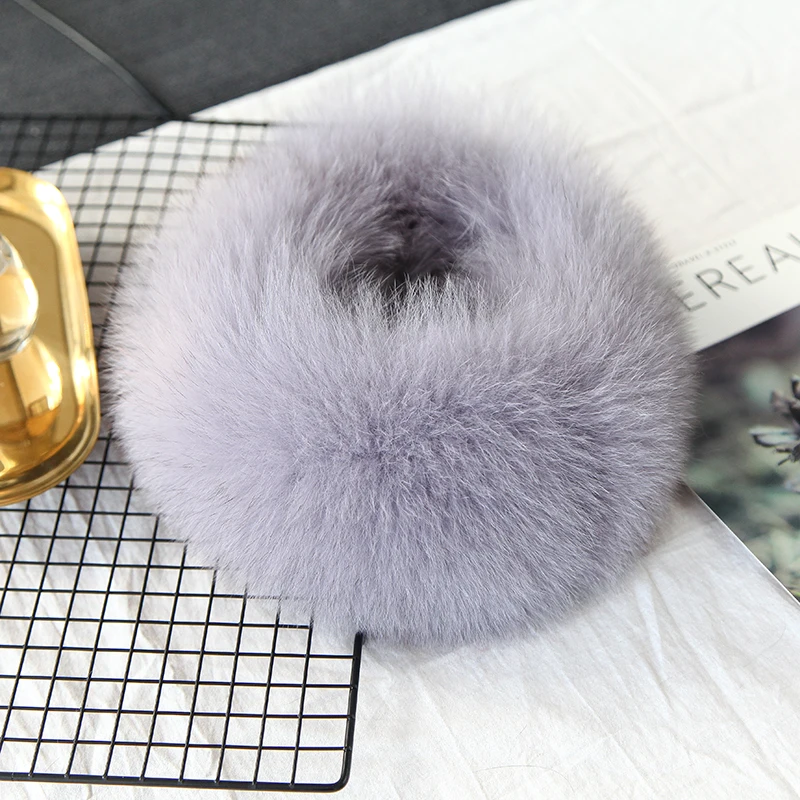 FXFURS, новинка, корейский стиль, женские зимние шарфы из лисьего меха, натуральный мех, с магнитом, легко носить,, воротник из лисьего меха, шарф, кольцо - Цвет: grey