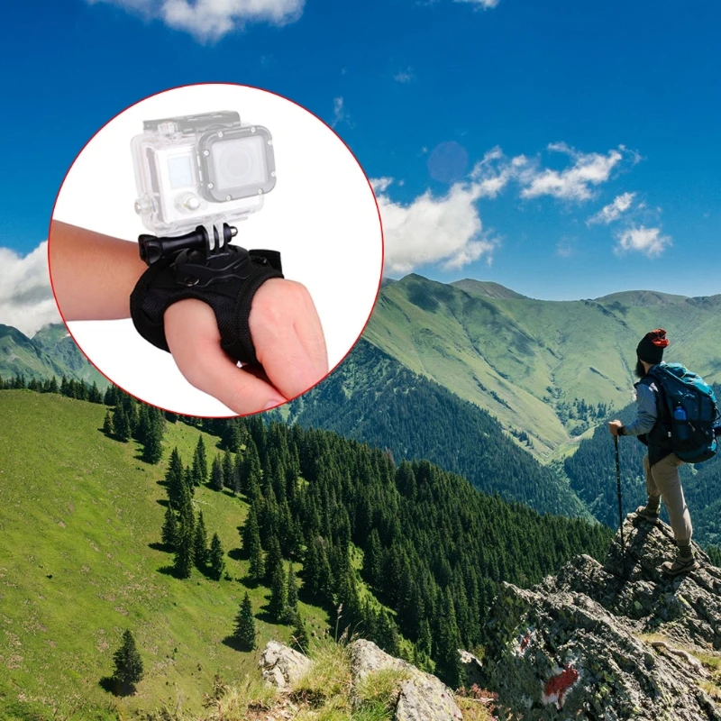 Вращающийся на 360 градусов ремешок запястье для Go Pro Hero 8/9 ручной держатель H3CA |