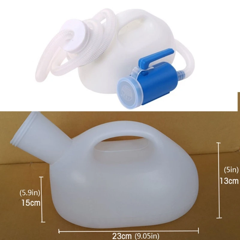 Jarra reutilizable para orina para hombre, tubo de botella de orina masculino con tapa, orinal port&aacute;til grueso de 2000m l para Hospital, Camping, Coche-1