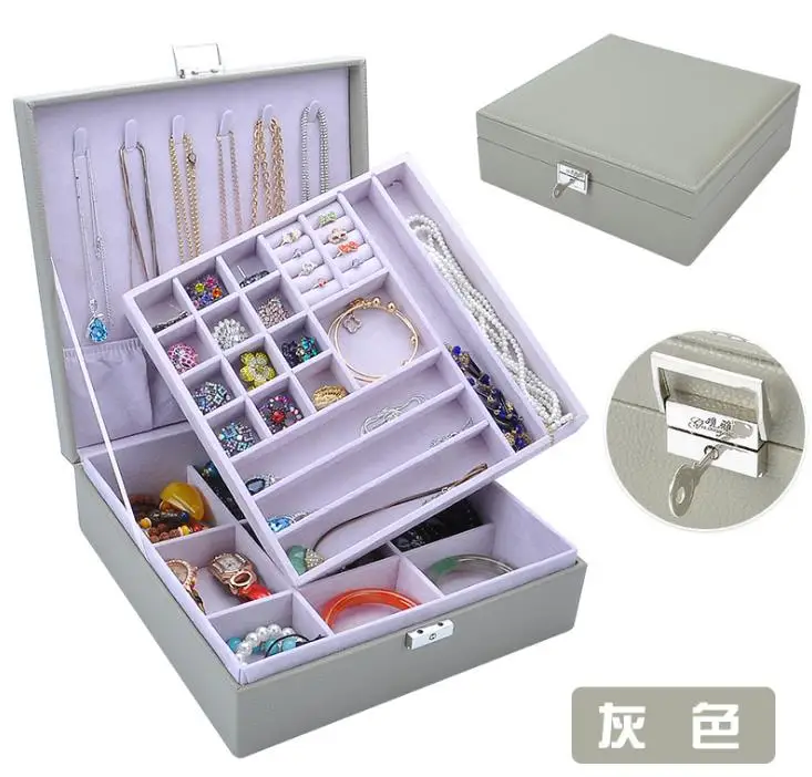 Премиум деревянная замшевая шкатулка для хранения ювелирных изделий