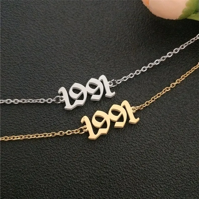 От 1991 до 2000, ножные браслеты для детей с датой рождения и цифрами в английском стиле, женский браслет BFF, ювелирные изделия, Tobilleras Pulsera Para Tobillo
